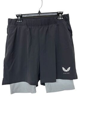 NEW Men’s Castore Flow Training 2-in-1 Performance Running Shorts Gunmetal Grey